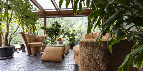 Winter garden under a Veranda awning