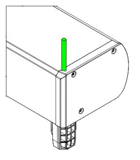 Kabeluitgang zijkant - boven