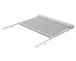 Zilverkleurig tuinzonnescherm met gaasdoek