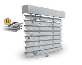 Houten jaloezie 50mm, touwladder