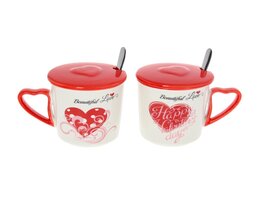 Set mokken Beautiful Love met deksel 350ml