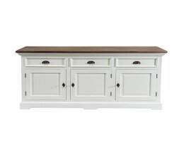 Commode Brighton 180x55x95cm wit &amp; naturelgrijs