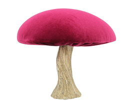 Dekoracja Fluwelen Paddestoel 17 cm robijn