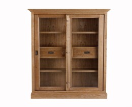 Vitrinekast Chantal 115x40x158cm met 2 lades