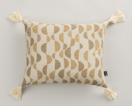 Kussenhoes voor kussen Retro Flow met kwastjes, 45x45 cm