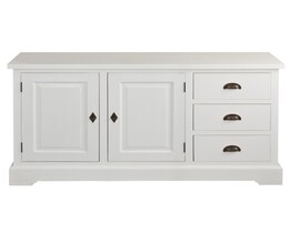 Commode Brighton met 3 laden en 2 deuren, wit