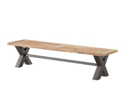 Bank Moscal 160x40x46 zwart &amp; naturel