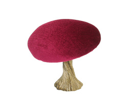 Dekoracja Fluwelen Paddestoel 10 cm robijn