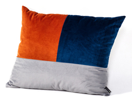 Poduszka Patchwork kwadratowa koperinktgrijs