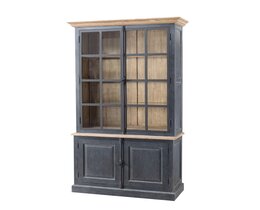 Dressoir Gordes 110x46x230 oud zwart &amp; naturel