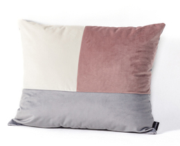 Poduszka Patchwork kwadratowa roze grijs wit