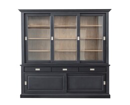 Vitrinekast Milton 190x47x226cm zwart