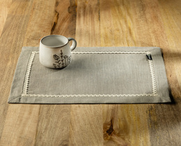 Set van 2 placemats met kant, 30x40 cm