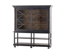 Dressoir Rimir 160x50x220 oud zwart &amp; naturel