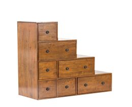 Boekenkast Zen bruin, 7 laden 88x35x88cm