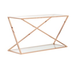 Consoletafel Vertigo roségoud 120x40x80cm