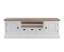 TV-meubel Brighton 150x40x65cm wit &amp; naturel