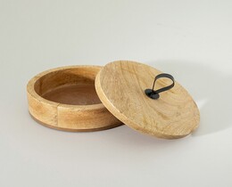 Houten container met deksel Cubero 19x12 cm