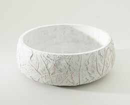 Bloempotdeksel met bladmotief, afmetingen 25x25x11 cm