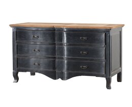 Commode Tulon 130x55x90 oud zwart &amp; naturel